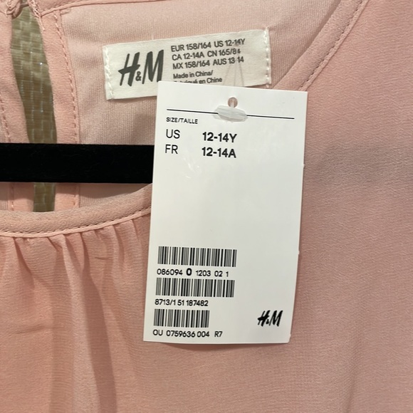 Dress size 12/14 youth new pink blues chiffon style dress - Picture 4 of 13